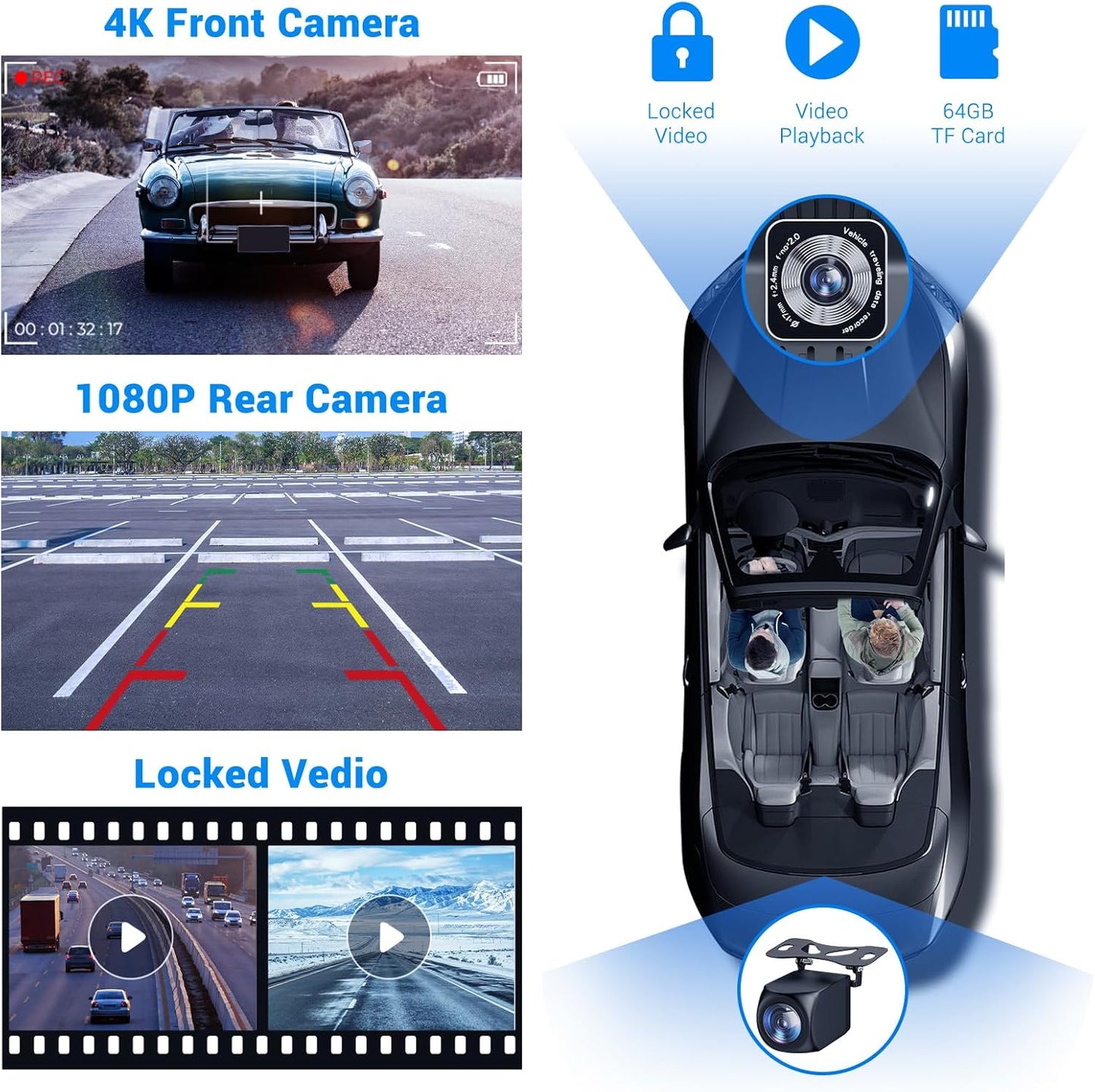 HAUXIY wireless Apple CarPlay & Android Auto screen with 4K dash cam and 1080p backup camera
HAUXIY 4K front dash camera recording with wide-angle view for safer driving
HAUXIY waterproof 1080p backup camera with parking monitor for reversing safely
HAUXIY CarPlay screen with Siri and Google Assistant voice control for hands-free navigation
HAUXIY portable Apple CarPlay and Android Auto screen showing real-time GPS maps
HAUXIY 9-inch touch screen wireless car stereo with Bluetooth, FM radio, and mirror link
