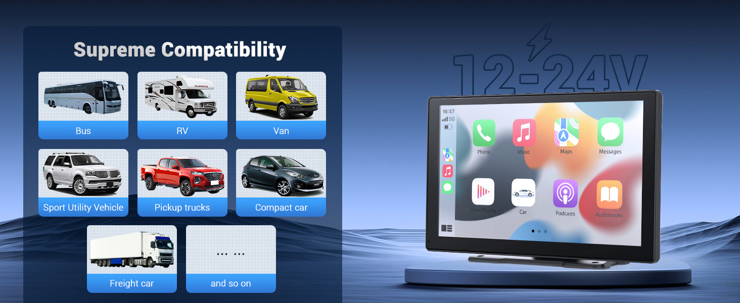 HAUXIY wireless Apple CarPlay & Android Auto screen with 4K dash cam and 1080p backup camera
HAUXIY 4K front dash camera recording with wide-angle view for safer driving
HAUXIY waterproof 1080p backup camera with parking monitor for reversing safely
HAUXIY CarPlay screen with Siri and Google Assistant voice control for hands-free navigation
HAUXIY portable Apple CarPlay and Android Auto screen showing real-time GPS maps
HAUXIY 9-inch touch screen wireless car stereo with Bluetooth, FM radio, and mirror link